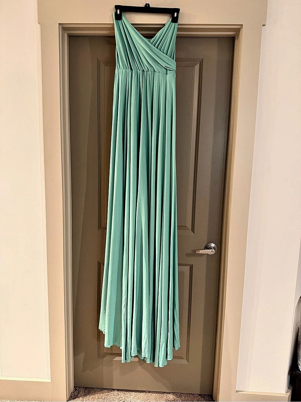 MII-ESTILO Maternity Mint Maxi Dress Medium + Sheer Mint Green wrap like new!!